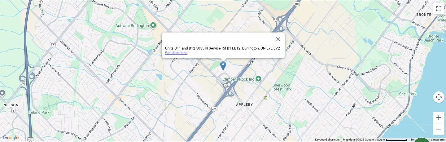Burlington, Ontario storage facility location on map